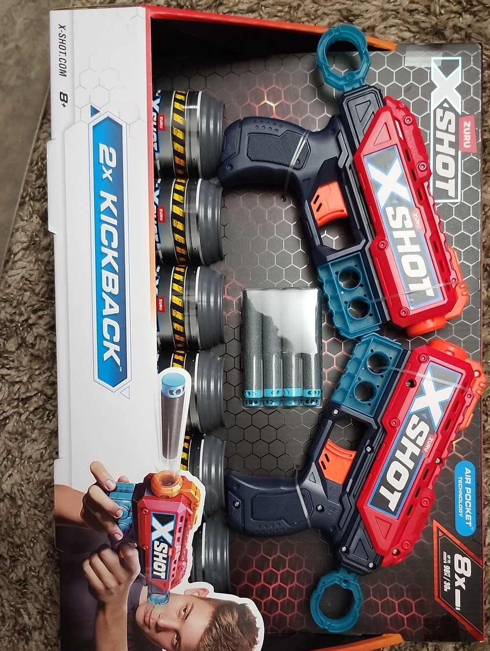 X-SHOT Kids Foam Blaster Twin Pack in Red & Blue